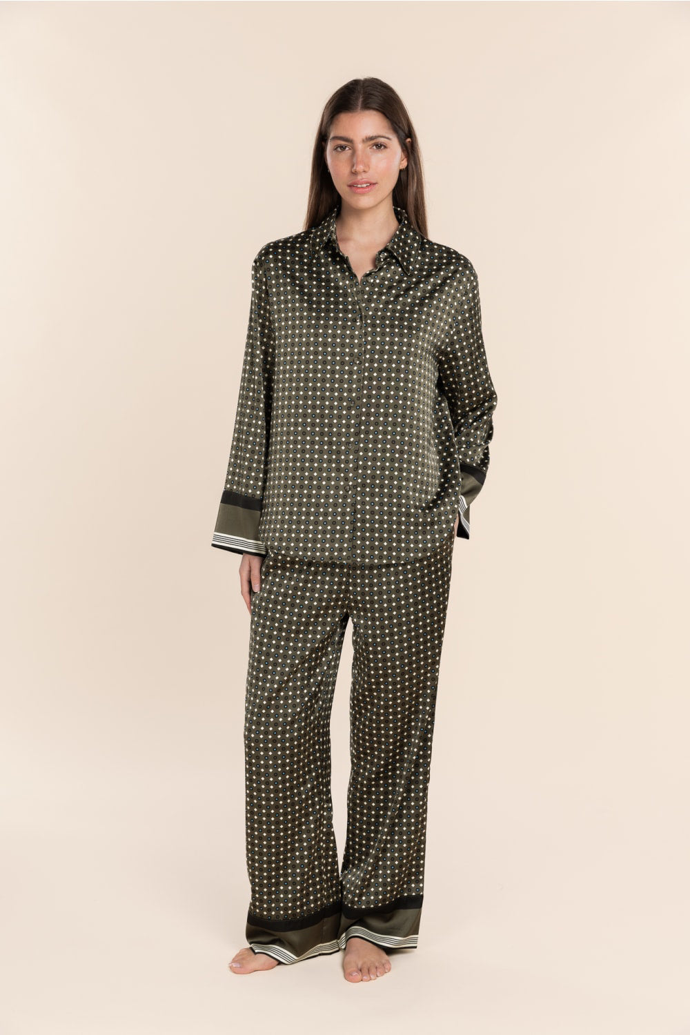 Scarlett Printed Silky Satin PJ Set - Gingerlilly Sleepwear