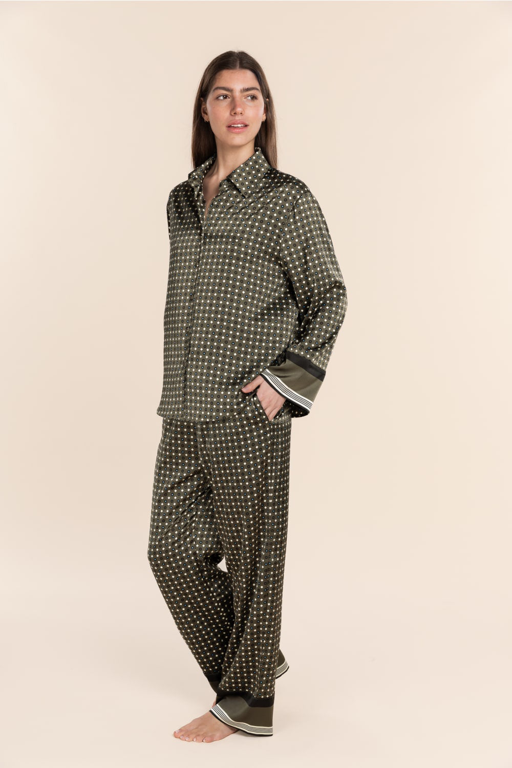 Scarlett Printed Silky Satin PJ Set - Gingerlilly Sleepwear