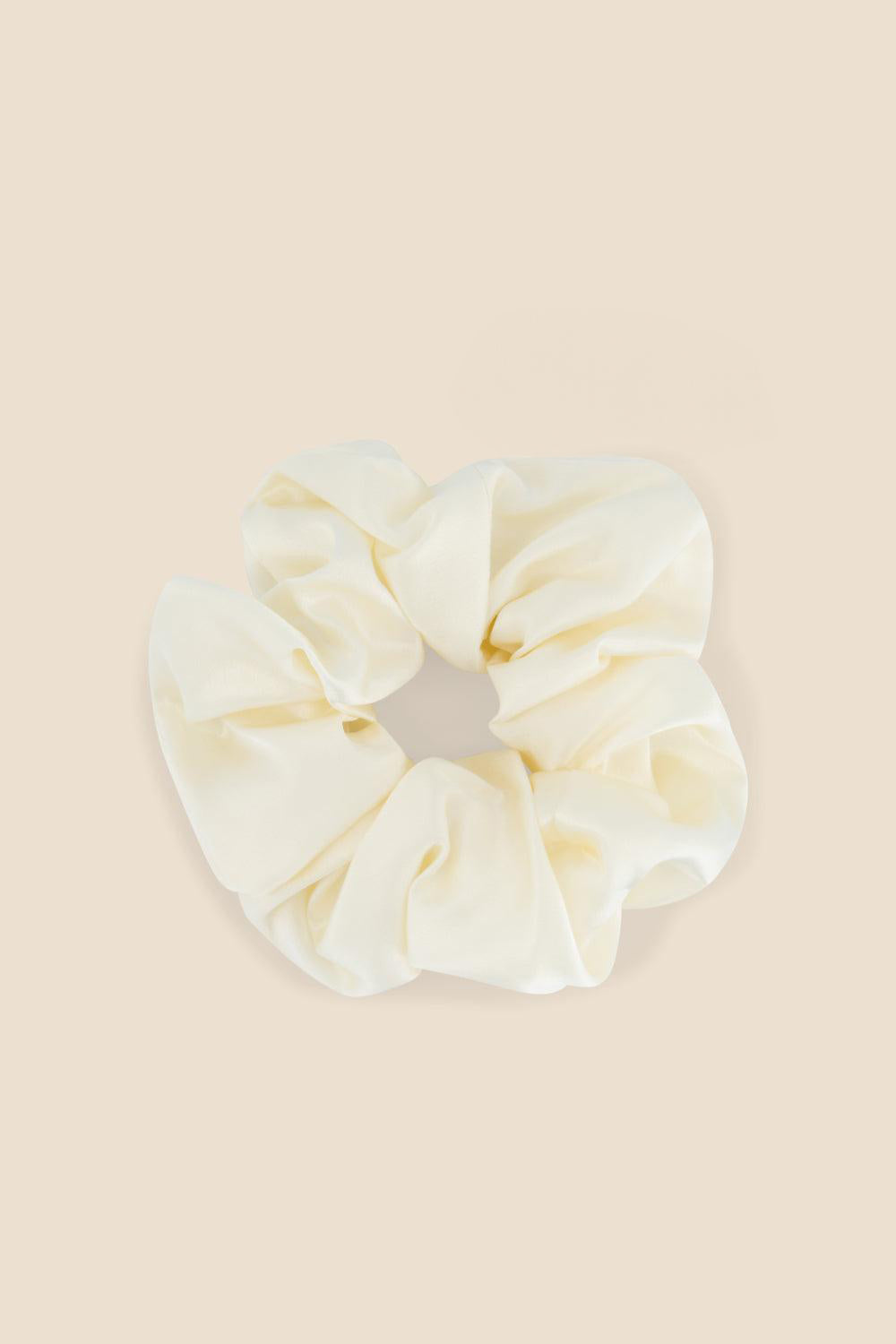 Serene Pure Silk Ivory Scrunchie - Gingerlilly Sleepwear