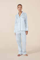 Gingerlilly Sky Diamond Cotton PJ Set - Blue - Front
