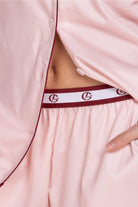Gingerlilly Susanna Cotton Long PJ Set - Pink - Detail