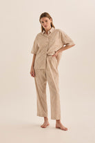 Gingerlilly Telisha Natural Geo Cotton PJ Set - Front