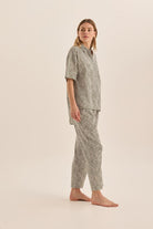 Telisha Olive Geo Cotton PJ Set - Gingerlilly Sleepwear