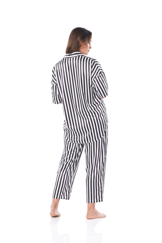 Viva Black And White Stripe PJ - Gingerlilly Sleepwear