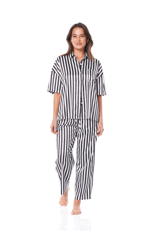Viva Black And White Stripe PJ - Gingerlilly Sleepwear