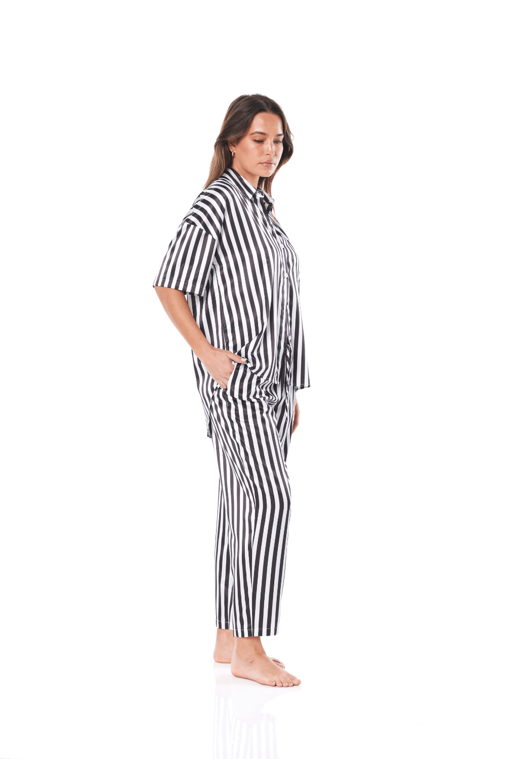 Viva Black And White Stripe PJ - Gingerlilly Sleepwear