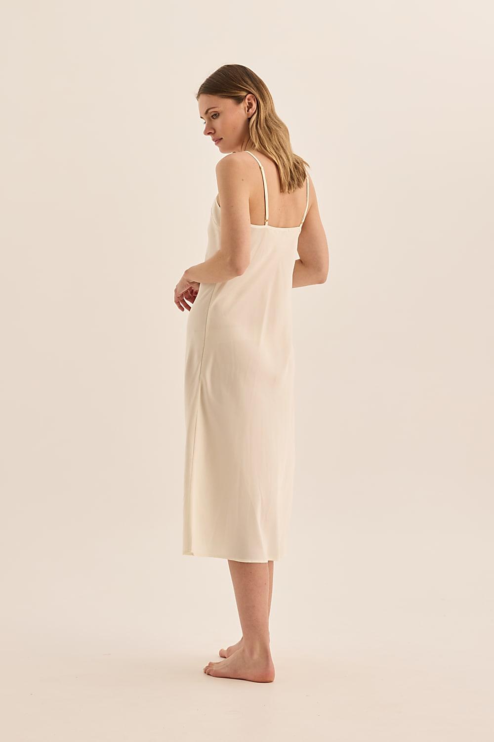 Yana Satin Ivory Slip Dress - Gingerlilly Sleepwear