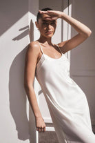 Gingerlilly Yana Satin Ivory Slip Dress - Lifestyle