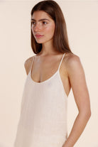 Gingerlilly Yasmin Cami and Lace Shorts Linen Set - Natural - Detail alt 2